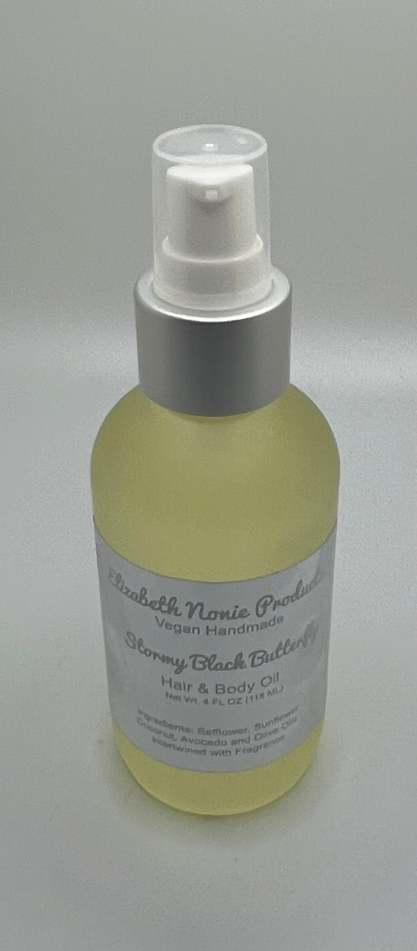 Stormy Black Butterfly Hair and Body Oil